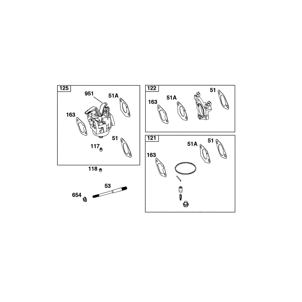 Engine >> Carburetor Diagram and Parts List for 030732-00  Briggs and Stratton Generator